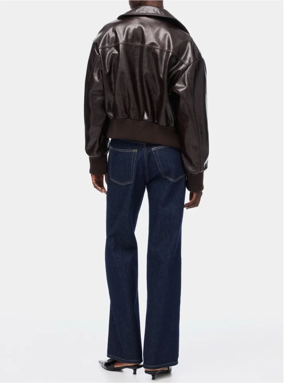 H&M Comfort Stretch Wide High Waist Dark Jeans